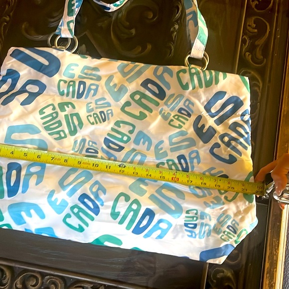 Escada Blue and White Logo Beach Tote - Picture 6 of 7